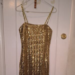 Frederick's of Hollywood | Gold Sequin Maxi Dress